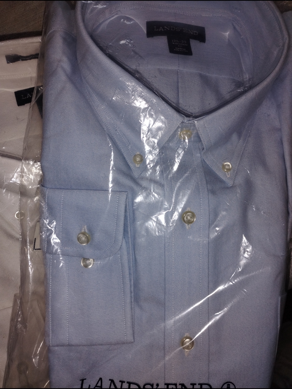 Lands' End Light Blue Oxford Button-Down Dress Shirt